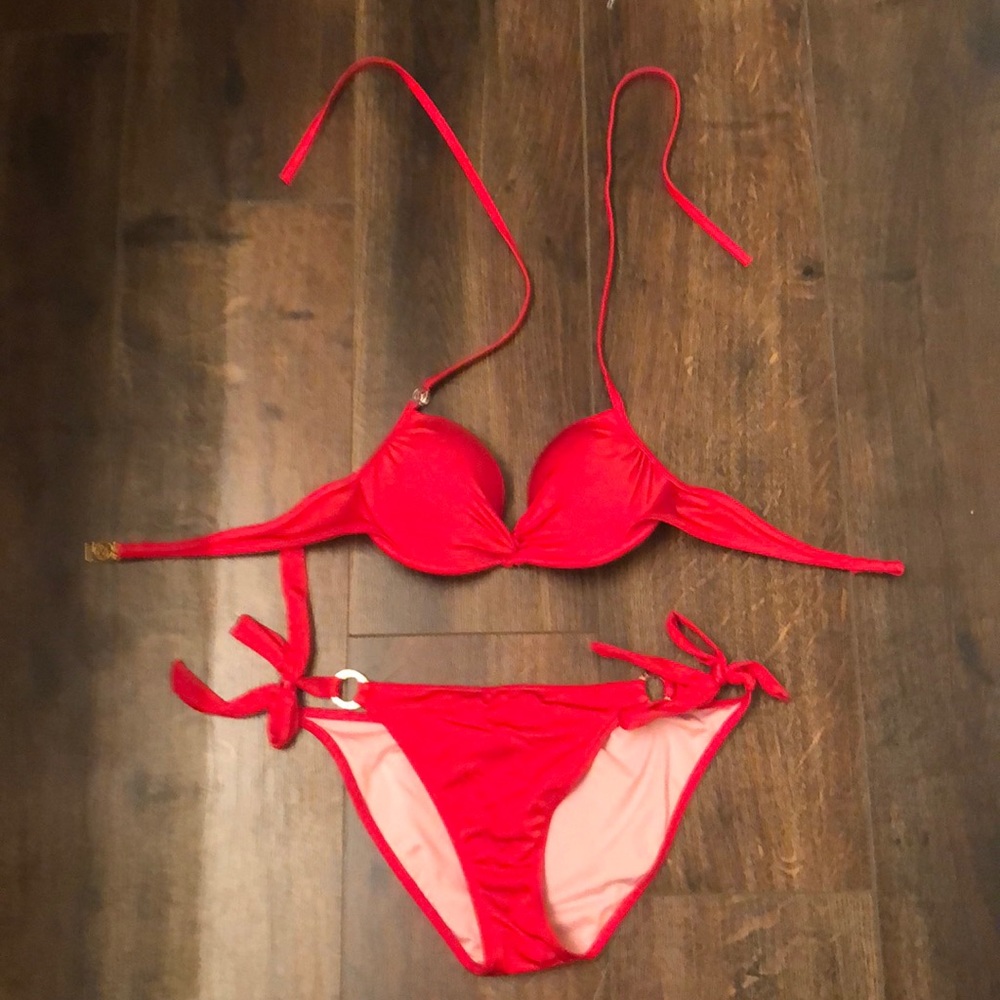 Very sexy red Victoria’s Secret push-up bikini